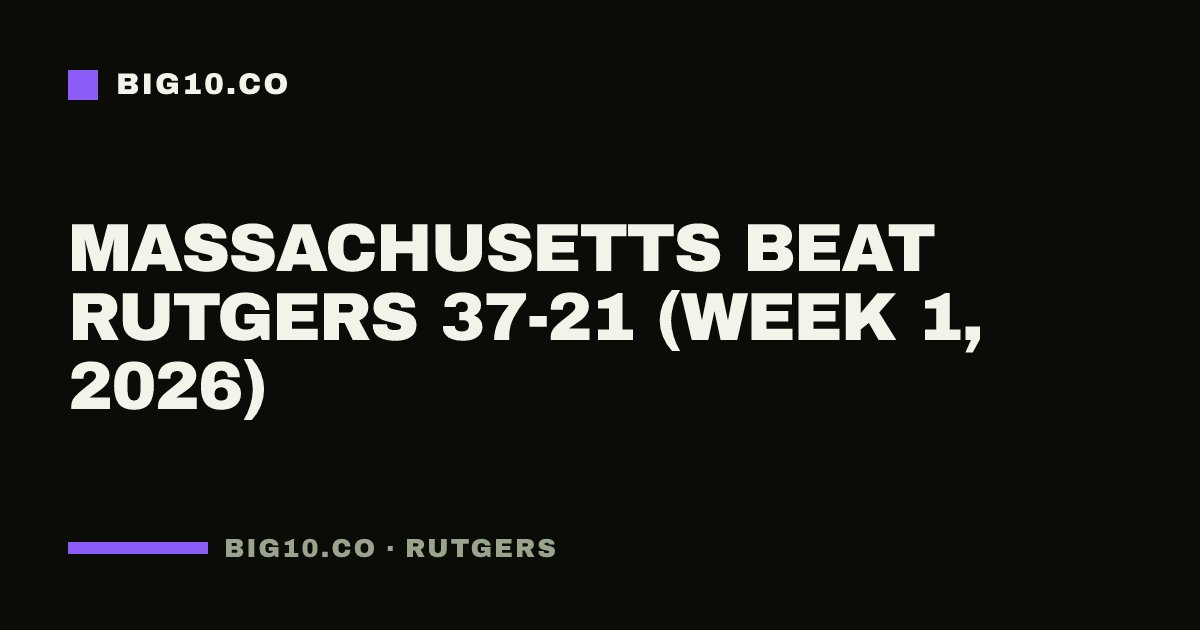 Massachusetts beat Rutgers 37-21 (Week 1, 2026)