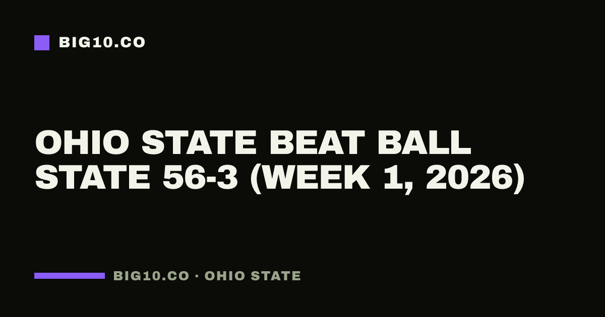 Ohio State beat Ball State 56-3 (Week 1, 2026)
