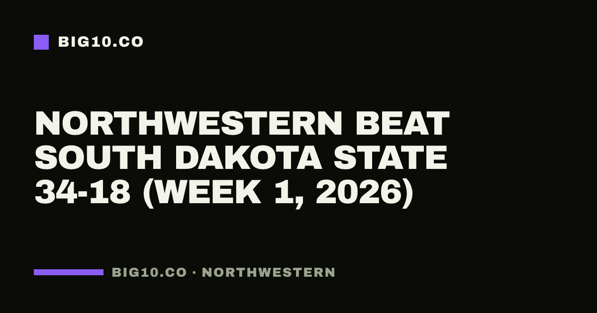 Northwestern beat South Dakota State 34-18 (Week 1, 2026)