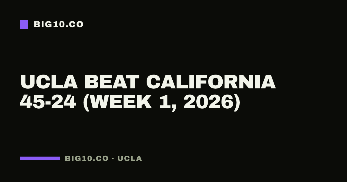 UCLA beat California 45-24 (Week 1, 2026)