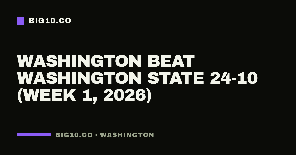 Washington beat Washington State 24-10 (Week 1, 2026)