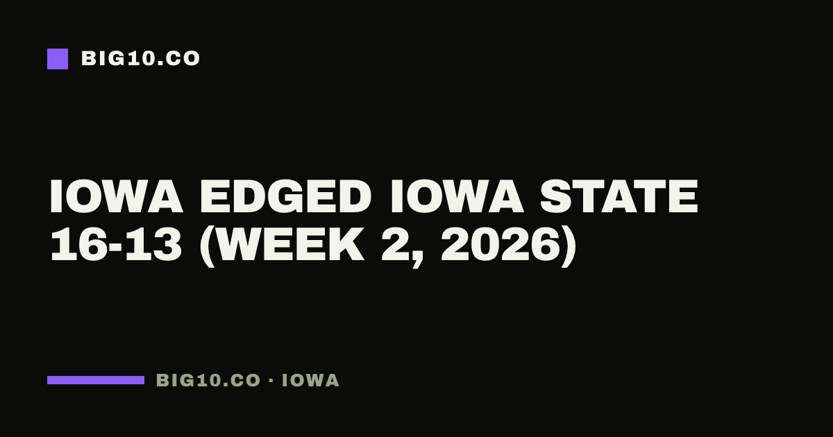 Iowa edged Iowa State 16-13 (Week 2, 2026)