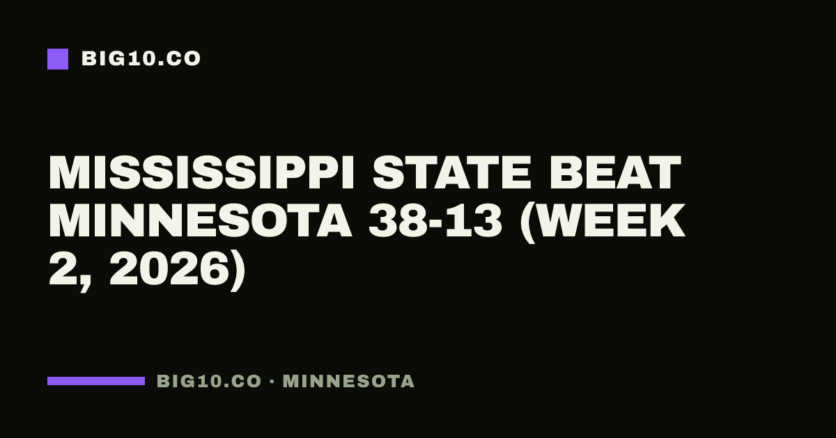 Mississippi State beat Minnesota 38-13 (Week 2, 2026)