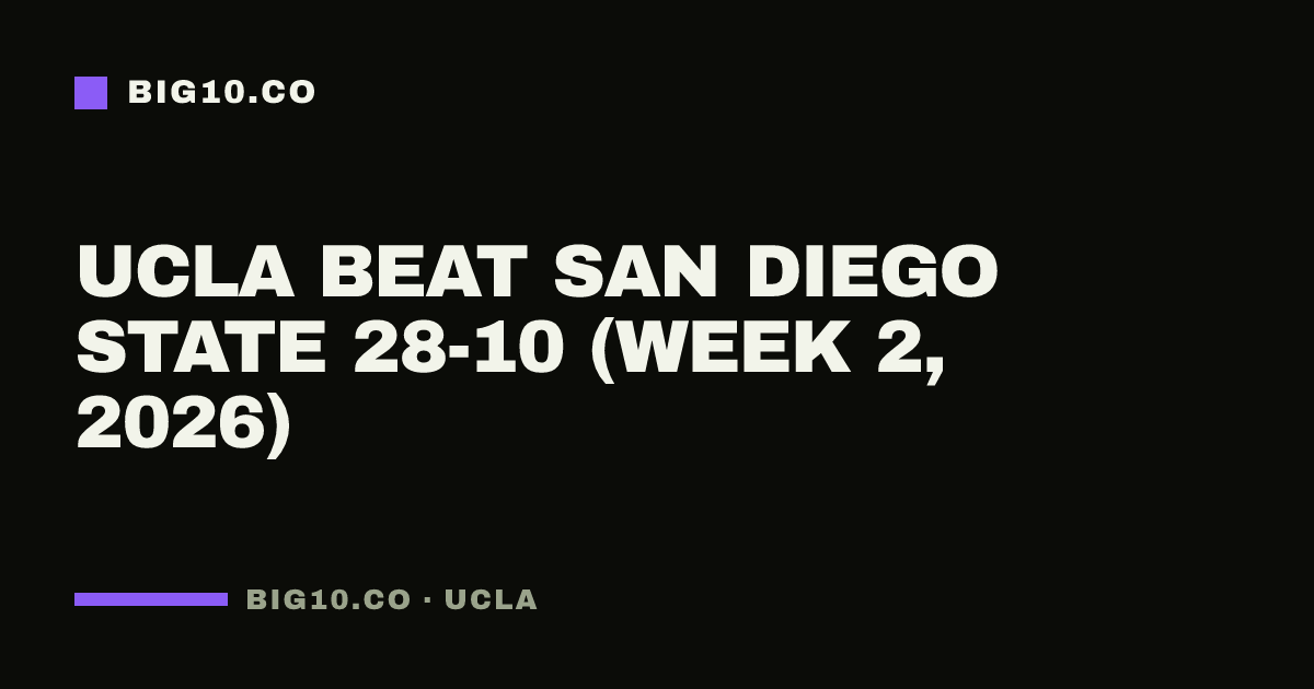 UCLA beat San Diego State 28-10 (Week 2, 2026)
