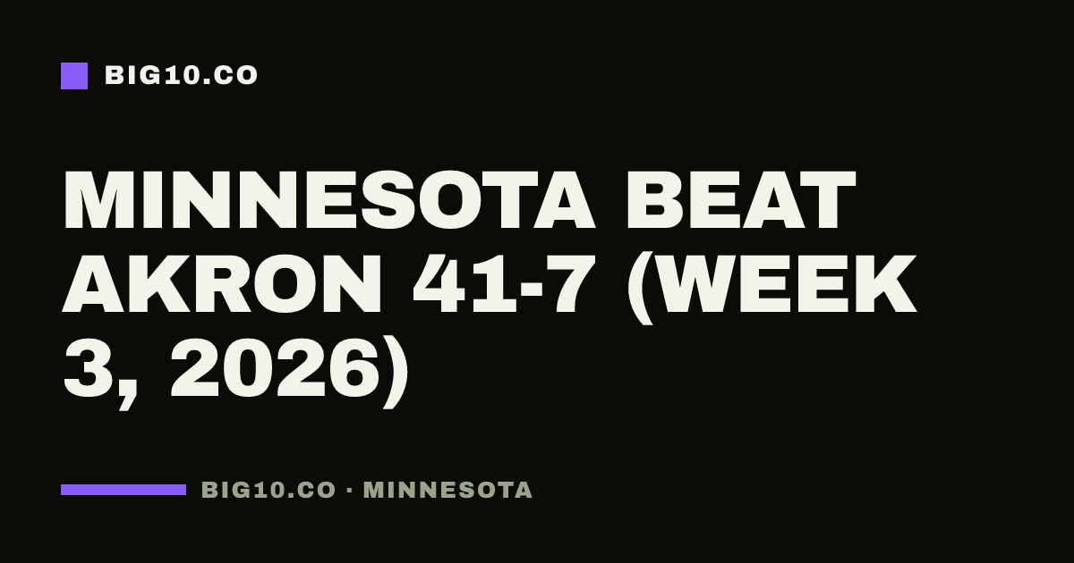 Minnesota beat Akron 41-7 (Week 3, 2026)