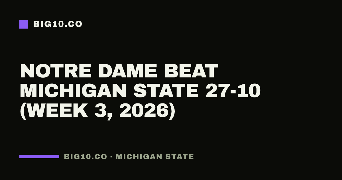 Notre Dame beat Michigan State 27-10 (Week 3, 2026)