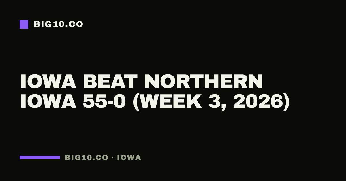 Iowa beat Northern Iowa 55-0 (Week 3, 2026)