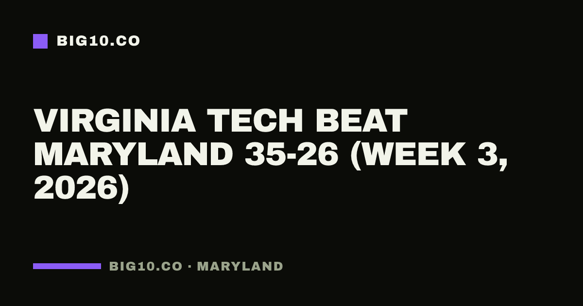 Virginia Tech beat Maryland 35-26 (Week 3, 2026)