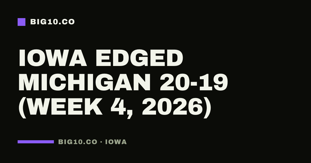 Iowa edged Michigan 20-19 (Week 4, 2026)
