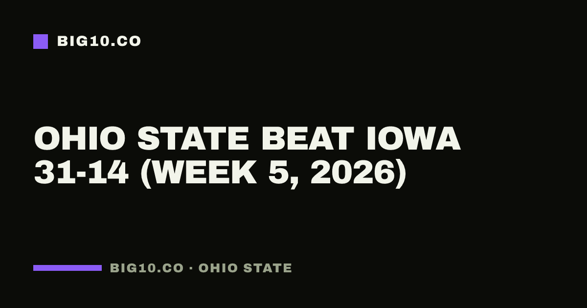 Ohio State beat Iowa 31-14 (Week 5, 2026)